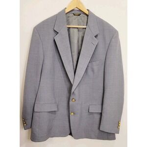 Vtg 80's Palm Beach Gray Tropical Sport Coat Island Jacket Gold Button Blazer 54